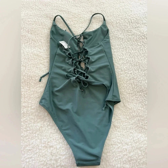 Quintsoul White Label | Front & Back Lace-Up One-Piece Swimsuit - Size M - Picture 3 of 4